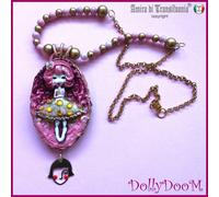 Bambola Rosa Gioiello Collana Pendente Pendaglio Ciondolo Bigiotteria Amuleto