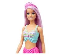Barbie Zeemeerminpop met roze fantasiehaar van 18 cm lang, met kleurrijke access