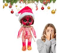 Bambola spaventosa zombie, decorazione per la casa, spaventoso bambino di Halloween, decorazione creativa per la casa infestata, piccola bambola horror con sangue finto realistico per interni