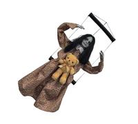 Bambola spettrale attivata dalla voce con luce LED occhio decorazione di Halloween suono figura spettrale appeso ornamento suono spaventoso decorazione di Halloween