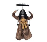 Bambola spettrale oscillante attivata dal suono Decorazione da appendere di Halloween per esterni e interni da giardino Display cortile anteriore Controllo vocale Decorazione della bambola spettrale