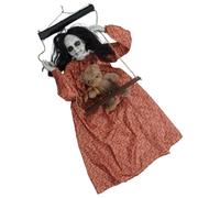 Bambola spettrale oscillante attivata dal suono Decorazione da appendere per Halloween per esterni e interni da giardino Display cortile anteriore spaventoso decorazione spettrale con effetto sonoro