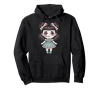 Bambola stregata Chibi Goth Kawaii Halloween Felpa con Cappuccio