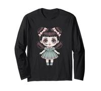 Bambola stregata Chibi Goth Kawaii Halloween Maglia a Manica