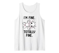 Bambola Voodoo di Halloween Kawaii con Scritta I'm Fine Totally Fine Canotta