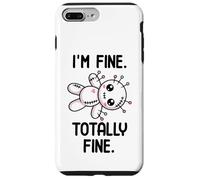 Bambola voodoo di Halloween Kawaii con scritta "I'm Fine Totally Fine Custodia per iPhone 7 Plus/8 Plus
