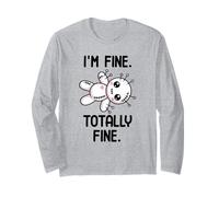 Bambola Voodoo di Halloween Kawaii con Scritta I'm Fine Totally Fine Maglia a Manica