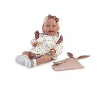Bambole Antonio Juan Neonato Carla con Abito Doudou, Bambola Realistica 42 cm, con Accessori e Ciuccio