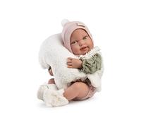 Bambole Antonio Juan - Nuova Nata Pipa con Gilet Borreguito, Bambola Realistica con Cappello Pompon e Accessori, Giocattolo per la cura e la tenerezza