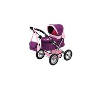 Bambole Bayer Design: Carrozzina alla moda - Viola e rosa - Include borsa a tracolla. Adatta a bambole fino a 18"""". Maniglia regolabile. Cestino