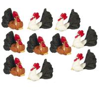Bambole Casa 10 Roosters Cortile Animale Miniatura Giardino Yard Accessorio