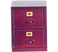 Bambole Casa 2 Cassetti File Contenitore Mobiletto Mogano Miniatura Study Mobili