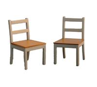 Bambole Casa 2 Grigio & Pino Sala da Pranzo Sedie Moderno Miniatura Mobili