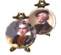 Bambole Casa Beethoven & Wagner Piatti Ornamento Reutter Porcellana Accessorio