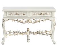 Bambole Casa Bianco Barrington Console Laterale Tavolo Miniatura Platino Mobili