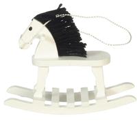 Bambole Casa Bianco Sederti Su Cavallo a Dondolo di Legno Miniatura Vivaio Toy