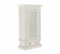 Bambole Casa Bianco Specchio Porta Armadio Miniatura di Legno Cameretta Mobili