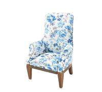 Bambole Casa Blu Floreale Noce Caminetto Poltroncina Miniatura Mobili Soggiorno