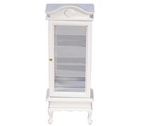 Bambole Casa Cina Display Cabinet Bianco Specchio Dietro Miniatura 1:12 Mobili