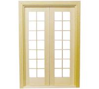 Bambole Casa Doppio Hung Francese Porte Costruttori Fai Legno Negozianti 1:12