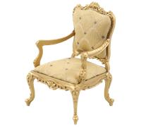 Bambole Casa Dorato Louis XV Rococò Poltroncina Miniatura JBM Mobili Soggiorno
