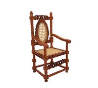 Bambole Casa Gomito Sedia Noce & Bastone Platino Miniatura Mobili da Sala Pranzo