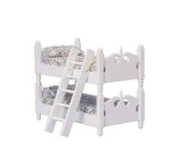 Bambole Casa IN Legno Bianco Letto a Castello Basamenti Miniatura 1:12 Camera