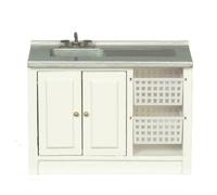 Bambole Casa Lavanderia Lavabo Unità Con Cestini Miniatura 1:12 Mobili Cucina