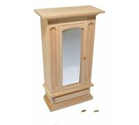 Bambole Casa Legno Grezzo Armadio a Specchio Porta Miniatura Cameretta Mobili 1:
