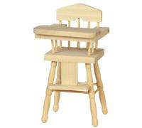 Bambole Casa Legno Grezzo da Neonato Seggiolone Miniatura Vivaio Mobili Cucina 1