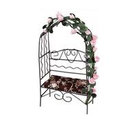 Bambole Casa Marrone Mandrino Bench con Rose Miniatura Reutter Giardino Mobili