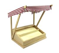 Bambole Casa Mercato Bancarella Rosso Righe Tettuccio Cabina Stand Natale Strada