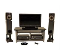 Bambole Casa Moderno Argento Grigio Intrattenimento Centro Console TV DVD Casse