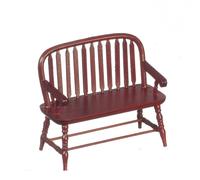 Bambole Casa Mogano Legno Coloniale Windsor Bench Miniatura 1:12 Scala Mobili