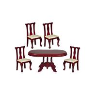 Bambole Casa Mogano Regina Ann Sala da Pranzo Mobili Set Con Ovale Tavolo 1:12