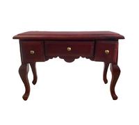 Bambole Casa Mogano Scrittura Scrivania Segretaria Tavolo Miniatura 1:12 Studio