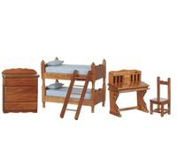 Bambole Casa Noce Camera da Letto Set Mobili Con a Castello & Scrivania Per 1:12