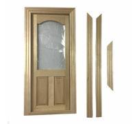 Bambole Casa Porta Mezza Vitreo Decorativi Finestrino di Legno 1:12 Costruzione