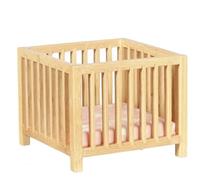 Bambole Casa Rovere Chiaro Doghe Giocare Penna Miniatura Nel Box Vivaio Bambino