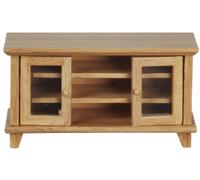 Bambole Casa Rovere Chiaro TV Stand Cabinet Moderno Miniatura Mobili Soggiorno
