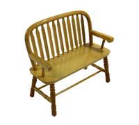 Bambole Casa Rovere Legno Coloniale Windsor Bench Miniatura 1:12 Scala Mobili