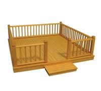 Bambole Casa Tavolato Con Ringhiere & Passo Legno Moderno Giardino Structure 1: