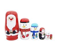 Bambole che nidificano per le vacanze, bambole che nidificano Natale - Bambola impilabile fatta a mano in legno | Bambole russe incastrano bambole impilabili di Natale per decorazioni festive per