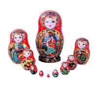 Bambole con nidificazione in legno, impilabili, fatte a mano, in legno, 10 strati, per bambini, impilabili, per decorazioni per la casa festive,