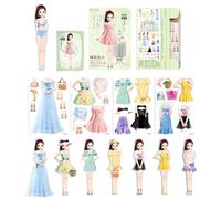 Bambole da vestire di carta | Magnet Outfit Fai finta di giocare a ritagli di vestiti in costume per bambole di carta | Puzzle creativi per vestiti magnetici Regalo di Natale di compleanno