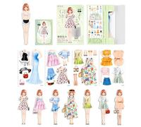 Bambole di carta magnetiche - Bambole di carta da principesse magnetiche, puzzle di abbigliamento alla moda creativa, gioco di principessa colorata, giochi di vestiti per bambole di carta