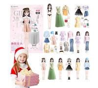 Bambole di carta magnetiche, bambole magnetiche da vestire | Bambola di carta magnetica per vestire la principessa,Impugnatura comoda Fai finta e gioca a Playset da viaggio Giocattolo regalo educativo