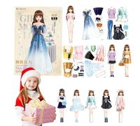 Bambole di carta magnetiche, bambole magnetiche da vestire,Fai finta e gioca a un giocattolo da viaggio | Bambola di carta portatile da vestire da principessa, regalo facile da impugnare per bambine d