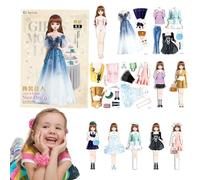 Bambole di carta magnetiche, bambole magnetiche da vestire,Fai finta e gioca a un giocattolo da viaggio - Puzzle magnetico portatile da vestire senza sbavature per ragazze, compleanno, regalo di Natal