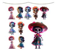 Bambole di Halloween | Set di decorazioni di Halloween di 10 pezzi - con 5 m cavo 2d gotico acrilico punk decorazione fantasmi per la festa del giardino della casa valle del natale